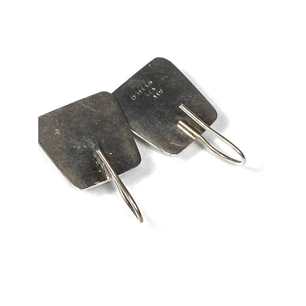 925 ATI Mexico Earrings Sterling Silver Black Onyx Art Deco Vintage 8.15g - Picture 5 of 9